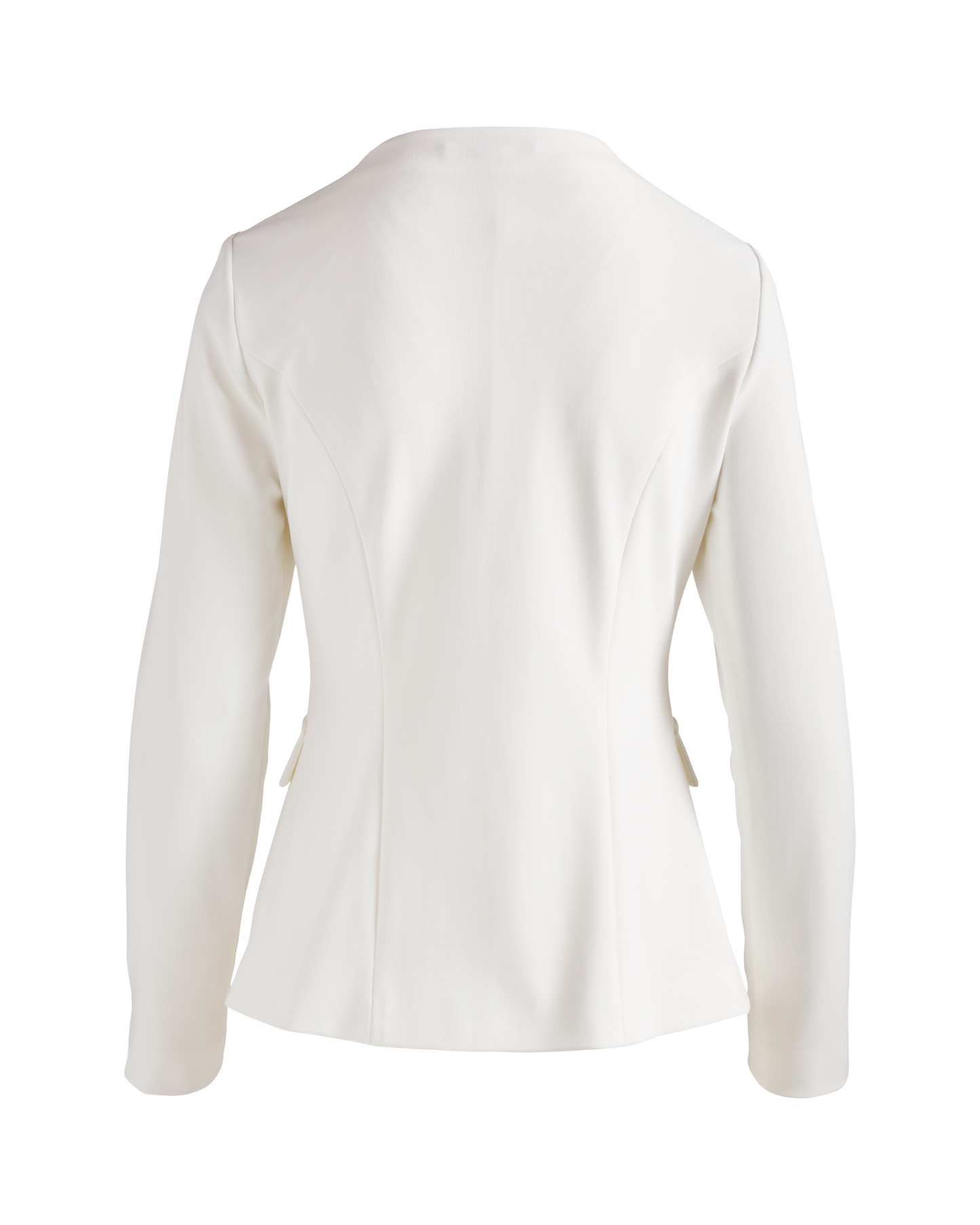 Jacklyn's Fashions Women's Ivory Collarless Button Jacket
