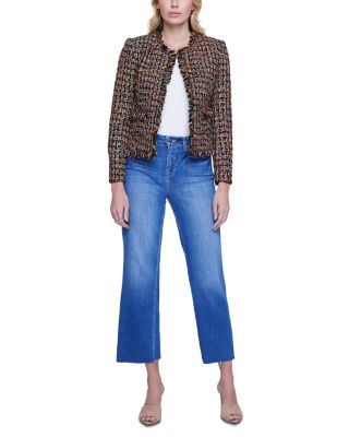 Jacklyn's Fashions Angelina Multicolor Tweed Fringe Jacket
