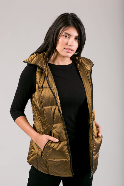 Jacklyn's Fashions Women's Metallic Puffer Vest