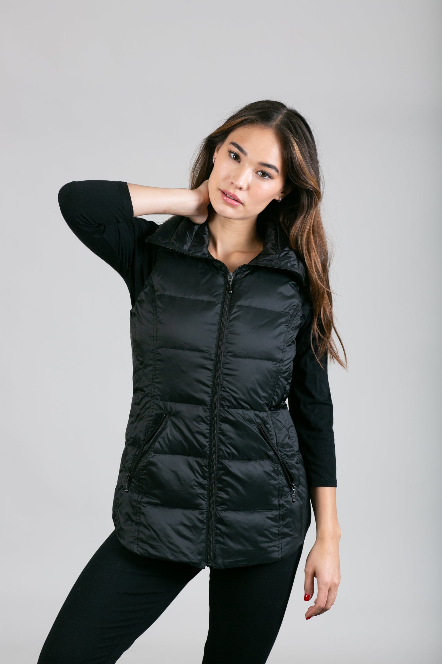 Jacklyn's Fashions Women's Metallic Puffer Vest