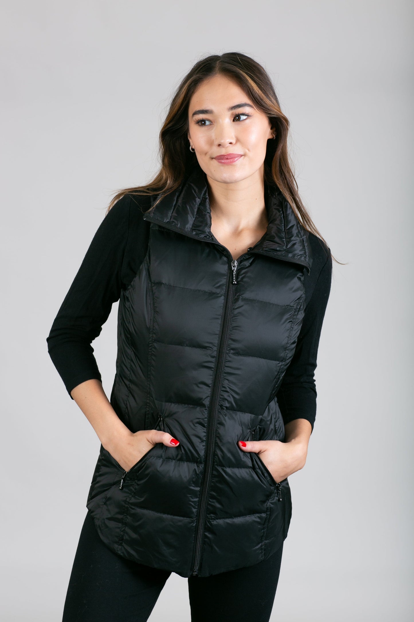 Jacklyn's Fashions Women's Metallic Puffer Vest