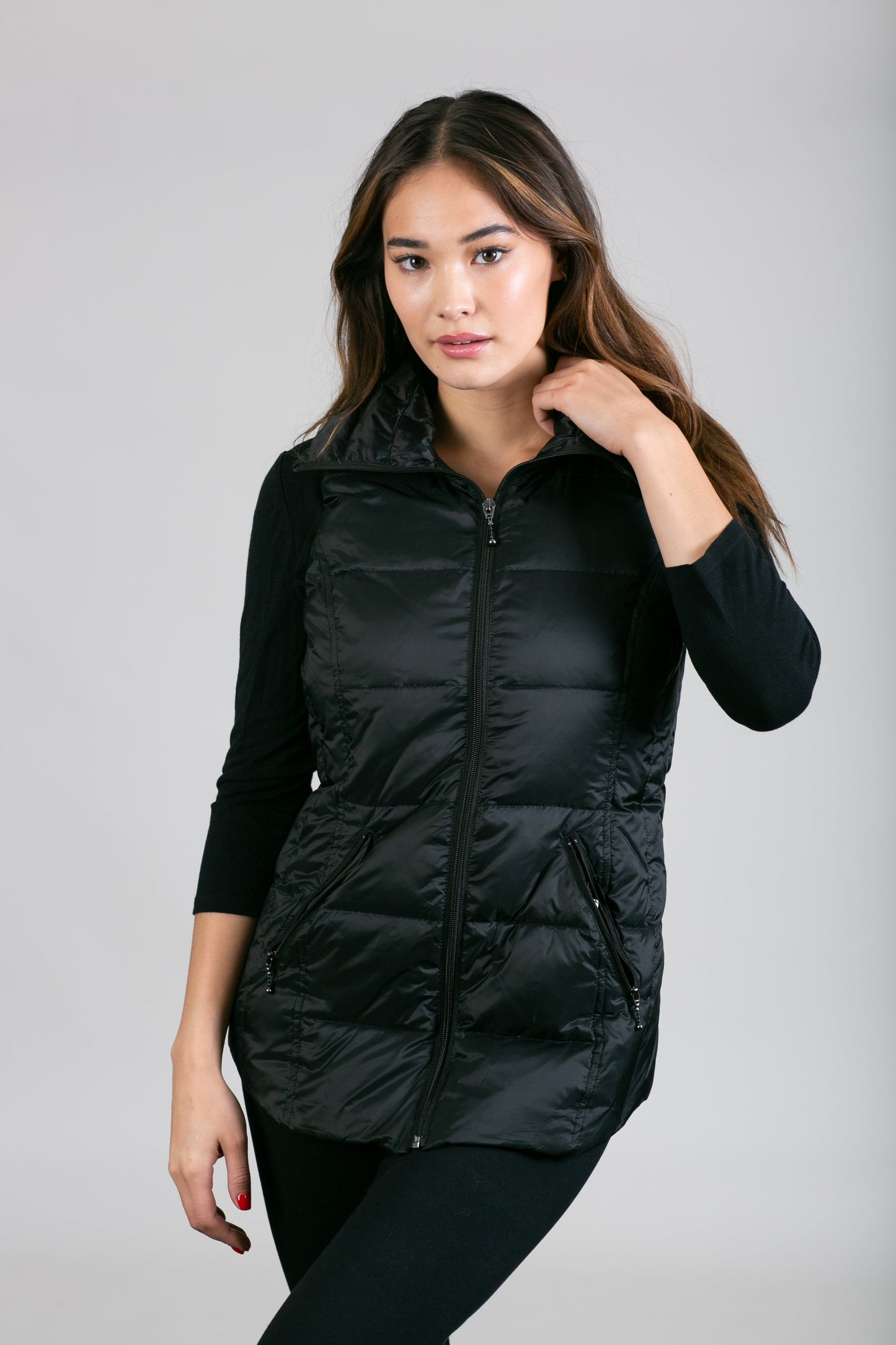 Jacklyn's Fashions Women's Metallic Puffer Vest