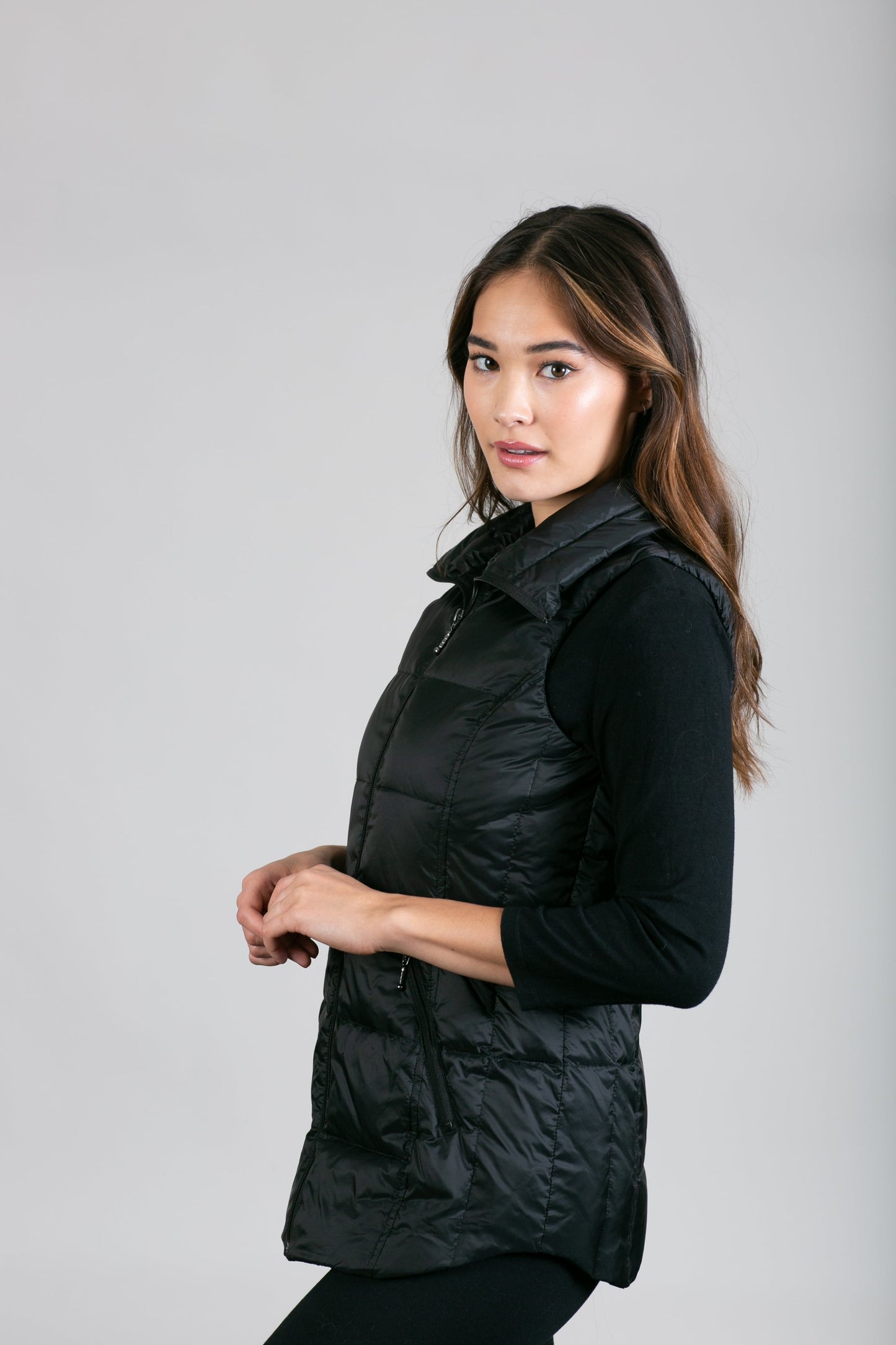 Jacklyn's Fashions Women's Metallic Puffer Vest