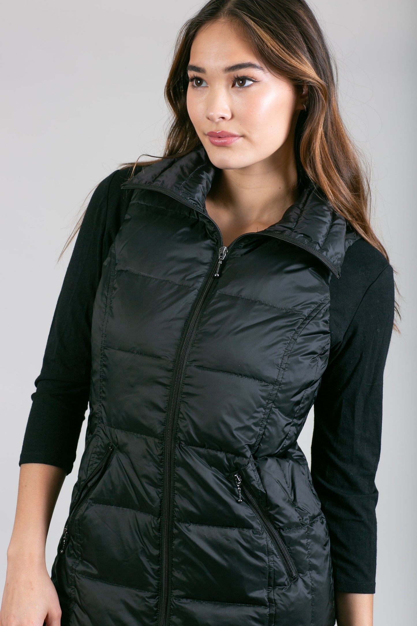 Jacklyn's Fashions Women's Metallic Puffer Vest