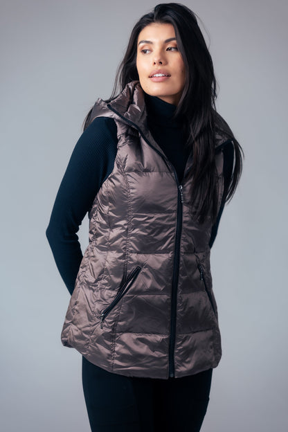 Jacklyn's Fashions Women's Metallic Puffer Vest
