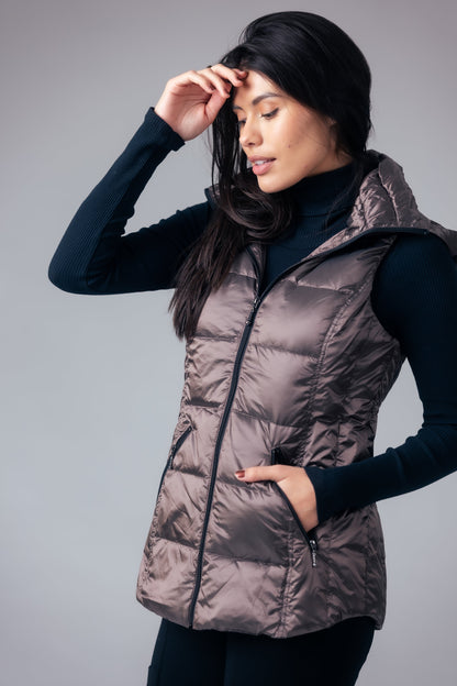 Jacklyn's Fashions Women's Metallic Puffer Vest