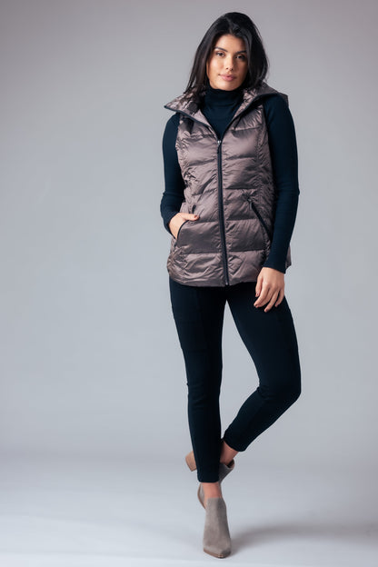 Jacklyn's Fashions Women's Metallic Puffer Vest