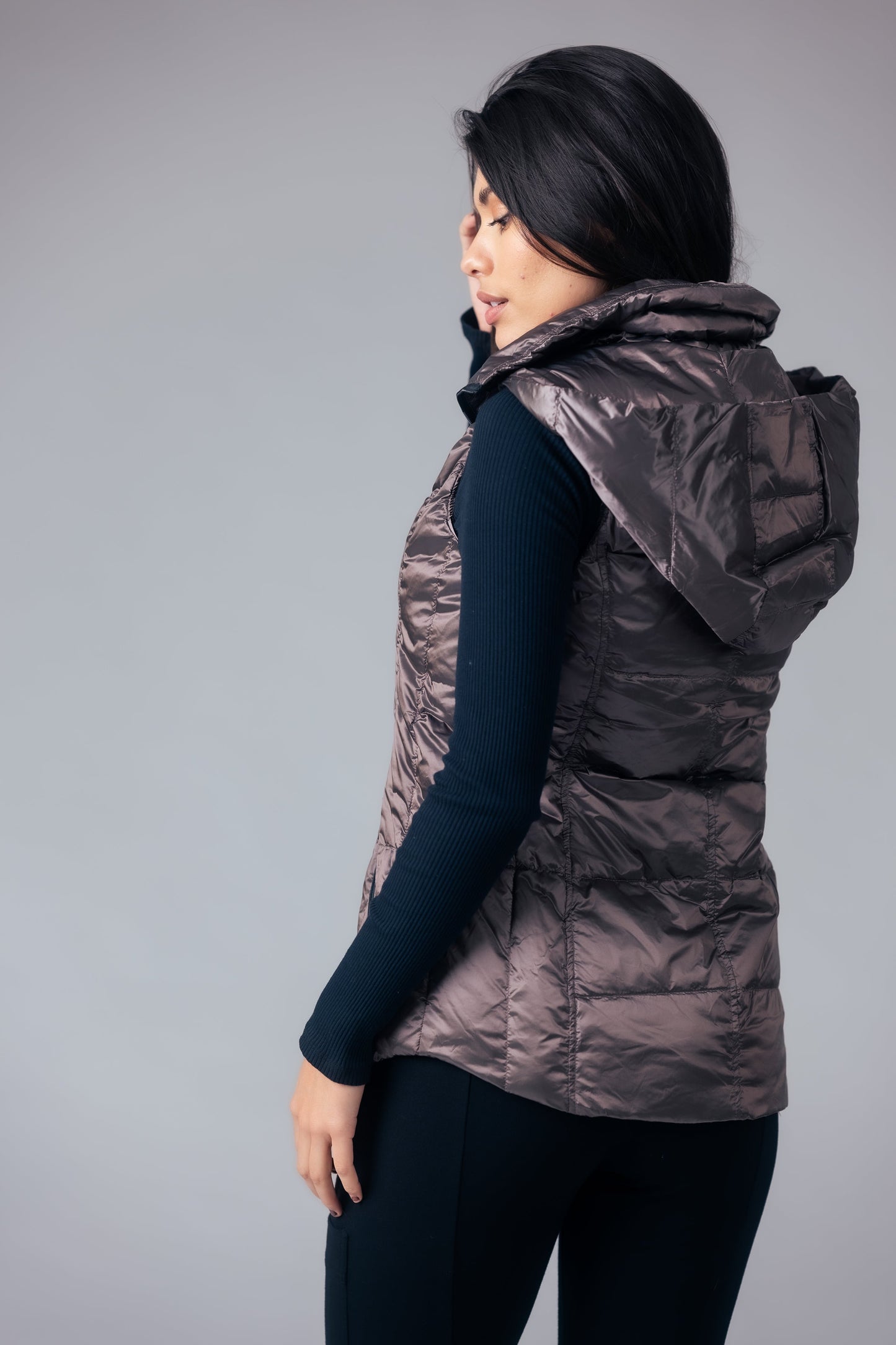 Jacklyn's Fashions Women's Metallic Puffer Vest