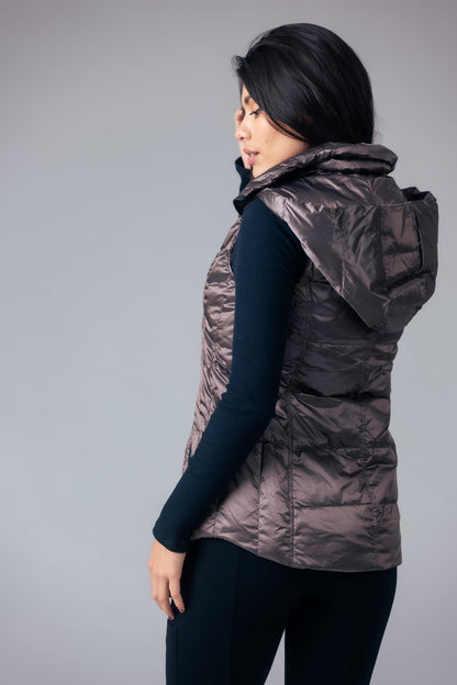 Jacklyn's Fashions Women's Metallic Puffer Vest
