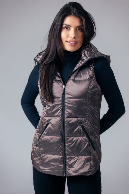 Jacklyn's Fashions Women's Metallic Puffer Vest