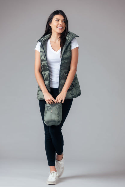 Jacklyn's Fashions Women's Metallic Puffer Vest