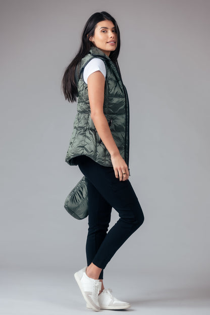 Jacklyn's Fashions Women's Metallic Puffer Vest