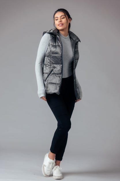 Jacklyn's Fashions Women's Metallic Puffer Vest