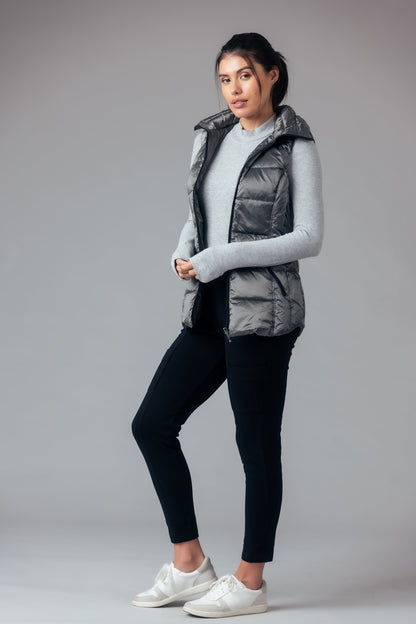 Jacklyn's Fashions Women's Metallic Puffer Vest