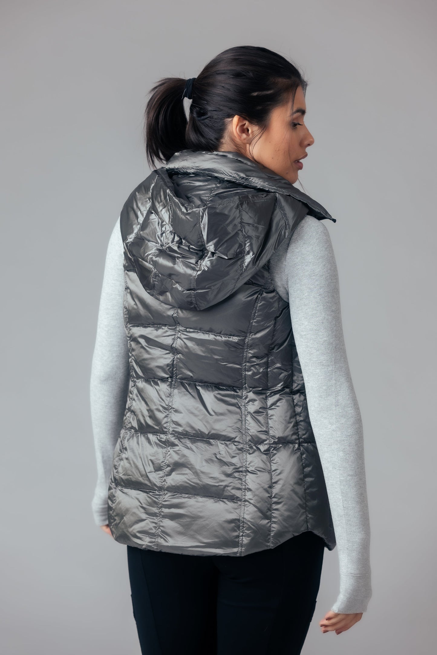 Jacklyn's Fashions Women's Metallic Puffer Vest