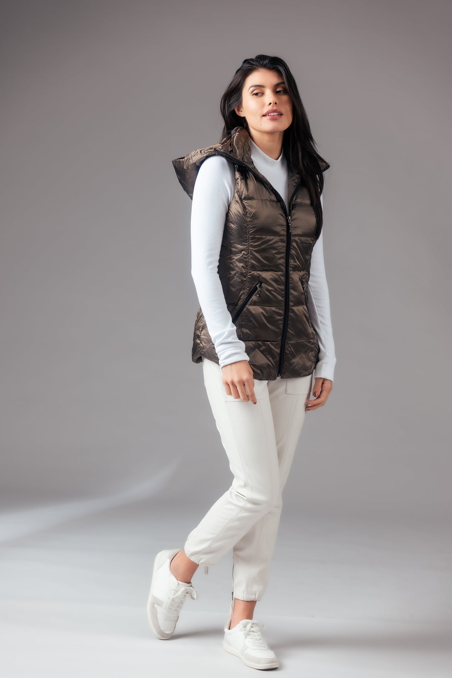 Jacklyn's Fashions Women's Metallic Puffer Vest