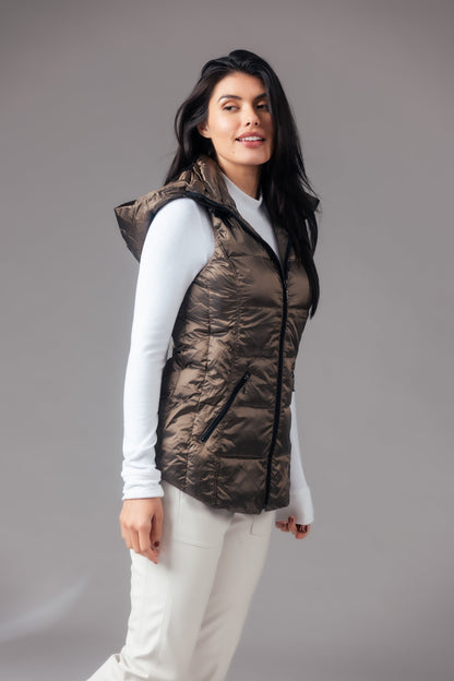 Jacklyn's Fashions Women's Metallic Puffer Vest