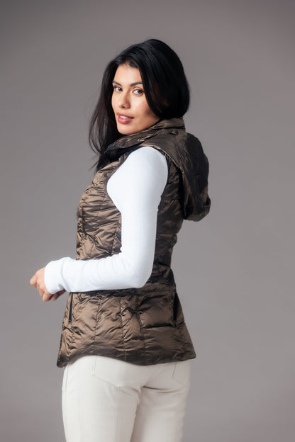 Jacklyn's Fashions Women's Metallic Puffer Vest