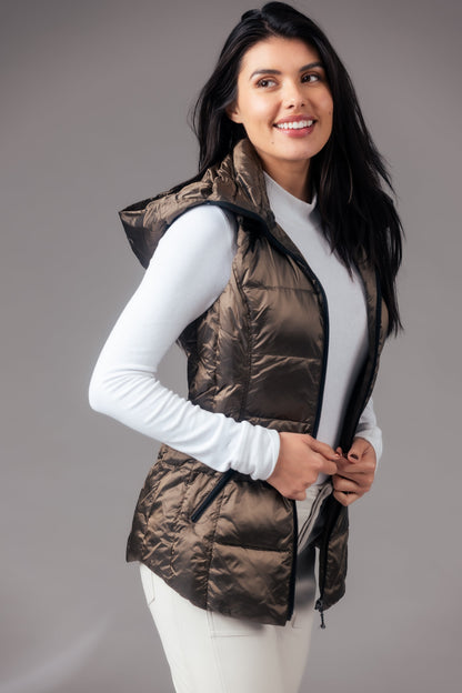 Jacklyn's Fashions Women's Metallic Puffer Vest