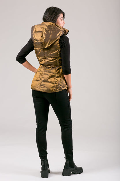 Jacklyn's Fashions Women's Metallic Puffer Vest