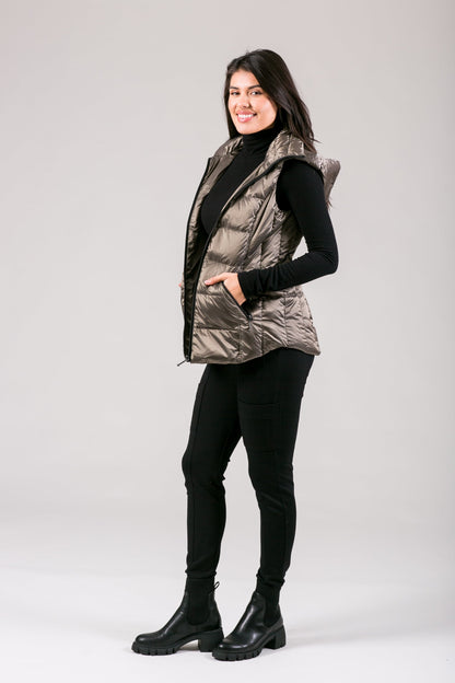 Jacklyn's Fashions Women's Metallic Puffer Vest