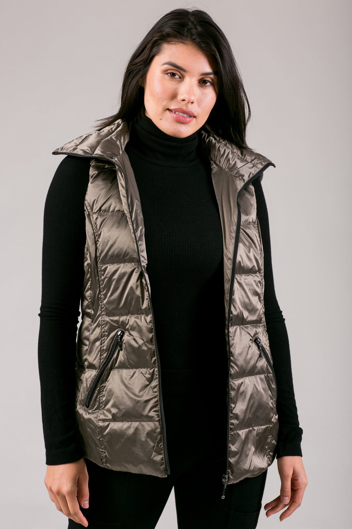 Jacklyn's Fashions Women's Metallic Puffer Vest