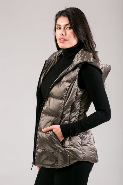 Jacklyn's Fashions Women's Metallic Puffer Vest