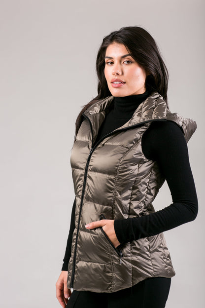 Jacklyn's Fashions Women's Metallic Puffer Vest