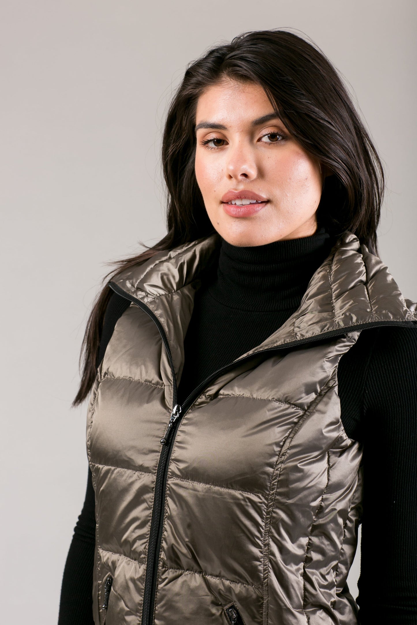 Jacklyn's Fashions Women's Metallic Puffer Vest