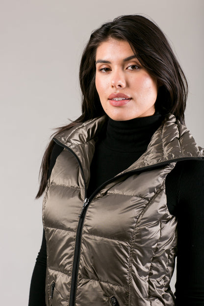 Jacklyn's Fashions Women's Metallic Puffer Vest
