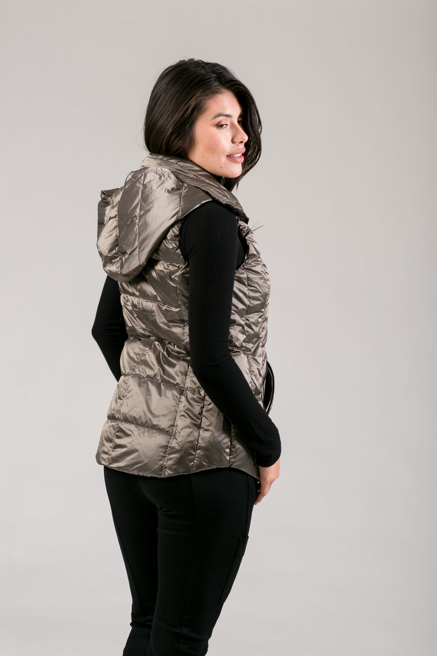 Jacklyn's Fashions Women's Metallic Puffer Vest