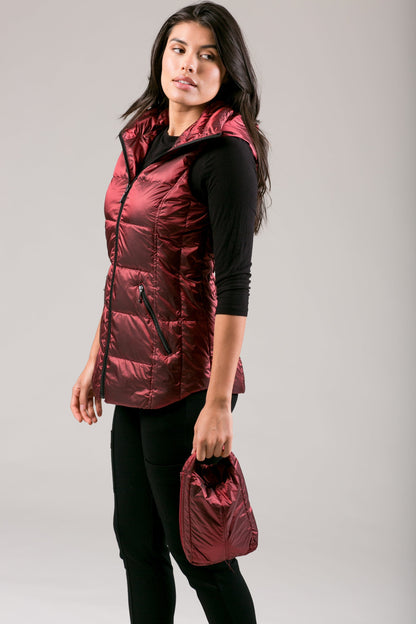 Jacklyn's Fashions Women's Metallic Puffer Vest