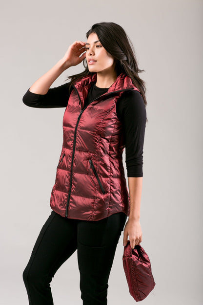 Jacklyn's Fashions Women's Metallic Puffer Vest