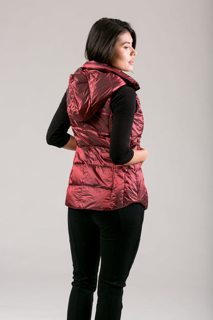 Jacklyn's Fashions Women's Metallic Puffer Vest