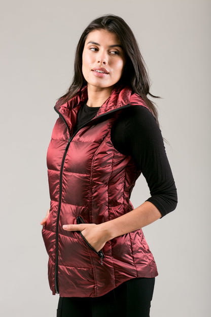 Jacklyn's Fashions Women's Metallic Puffer Vest