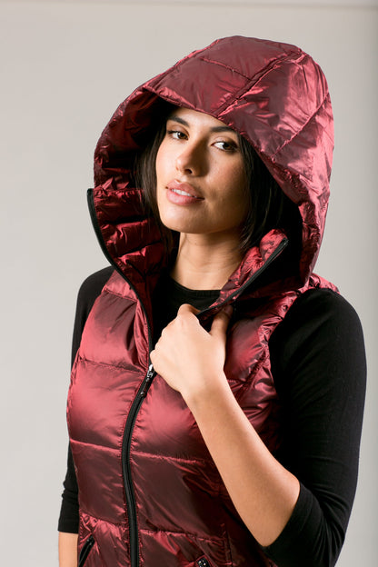 Jacklyn's Fashions Women's Metallic Puffer Vest