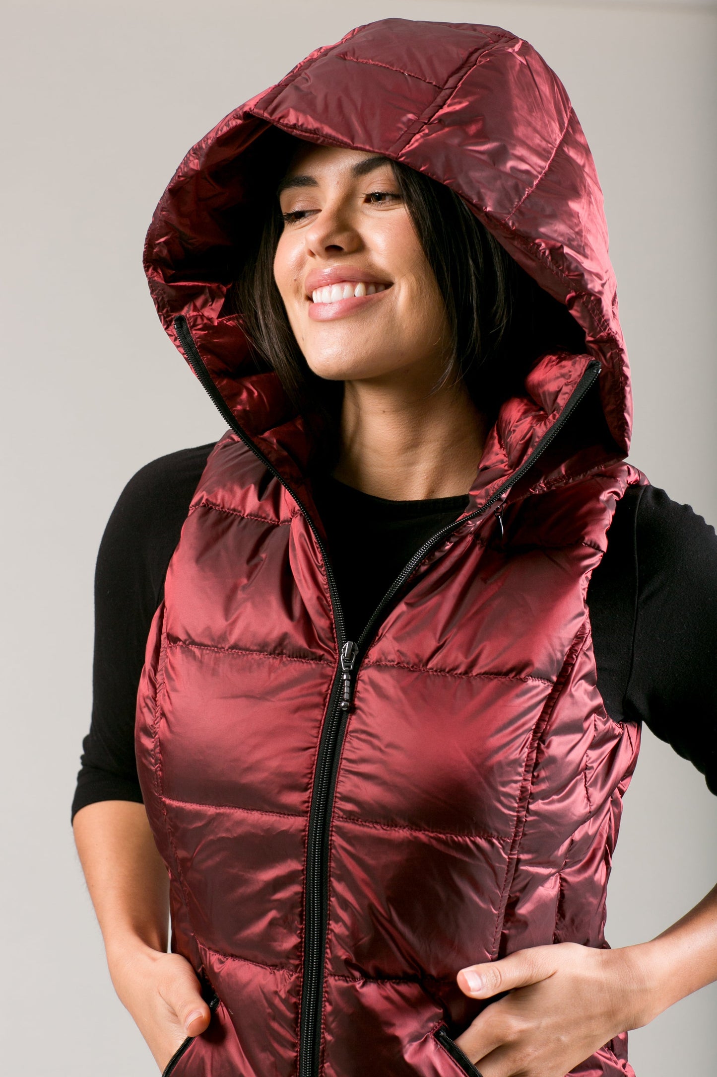 Jacklyn's Fashions Women's Metallic Puffer Vest