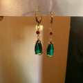 Emerald Green Drop Crystal Earrings by Stylish Polish 