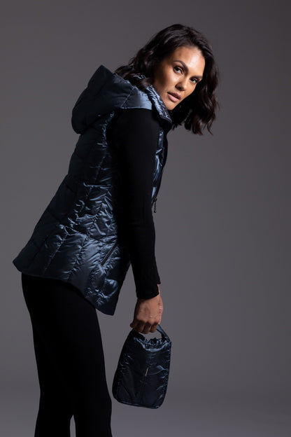 Jacklyn's Fashions Women's Metallic Puffer Vest