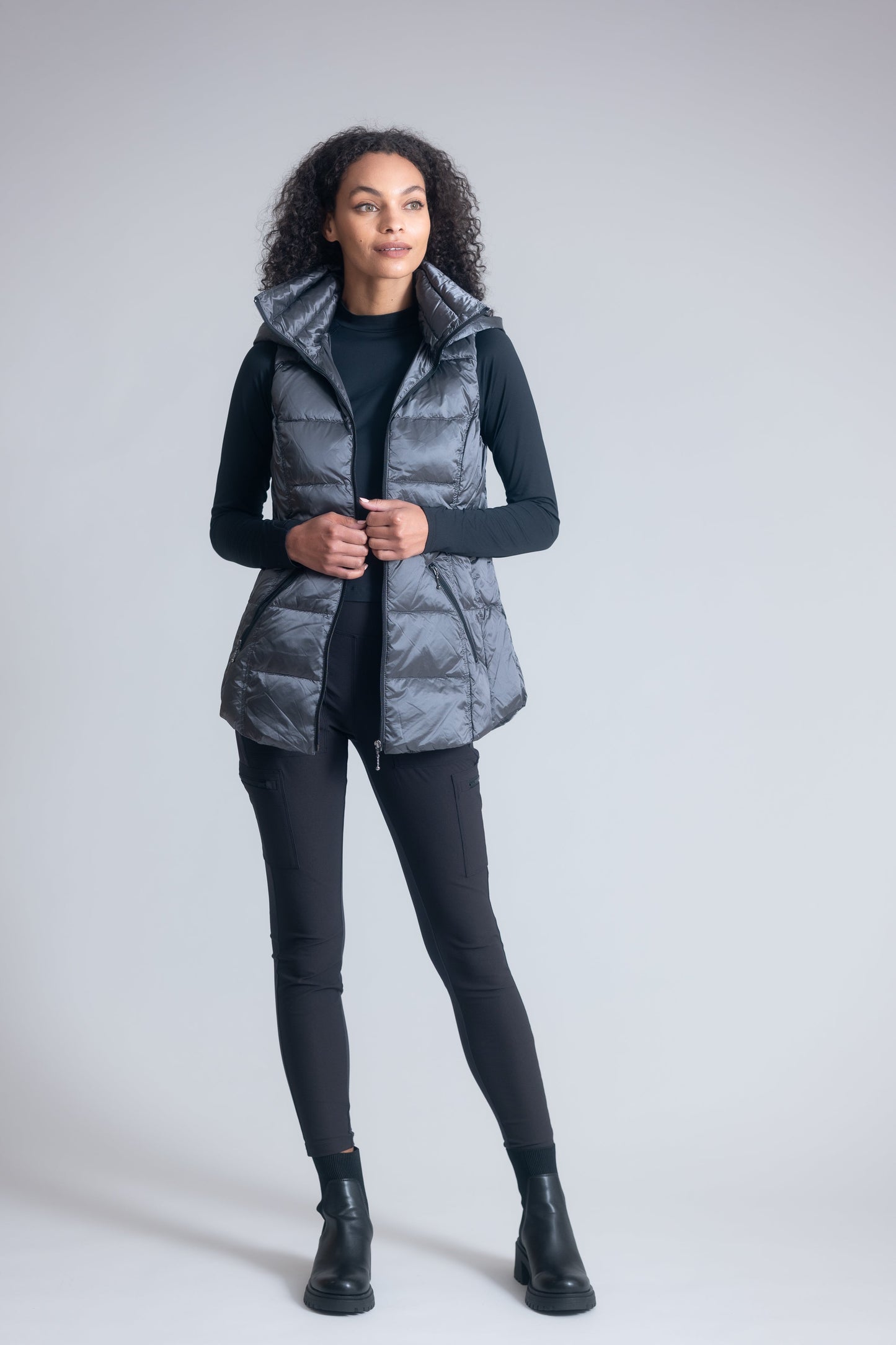 Jacklyn's Fashions Women's Metallic Puffer Vest
