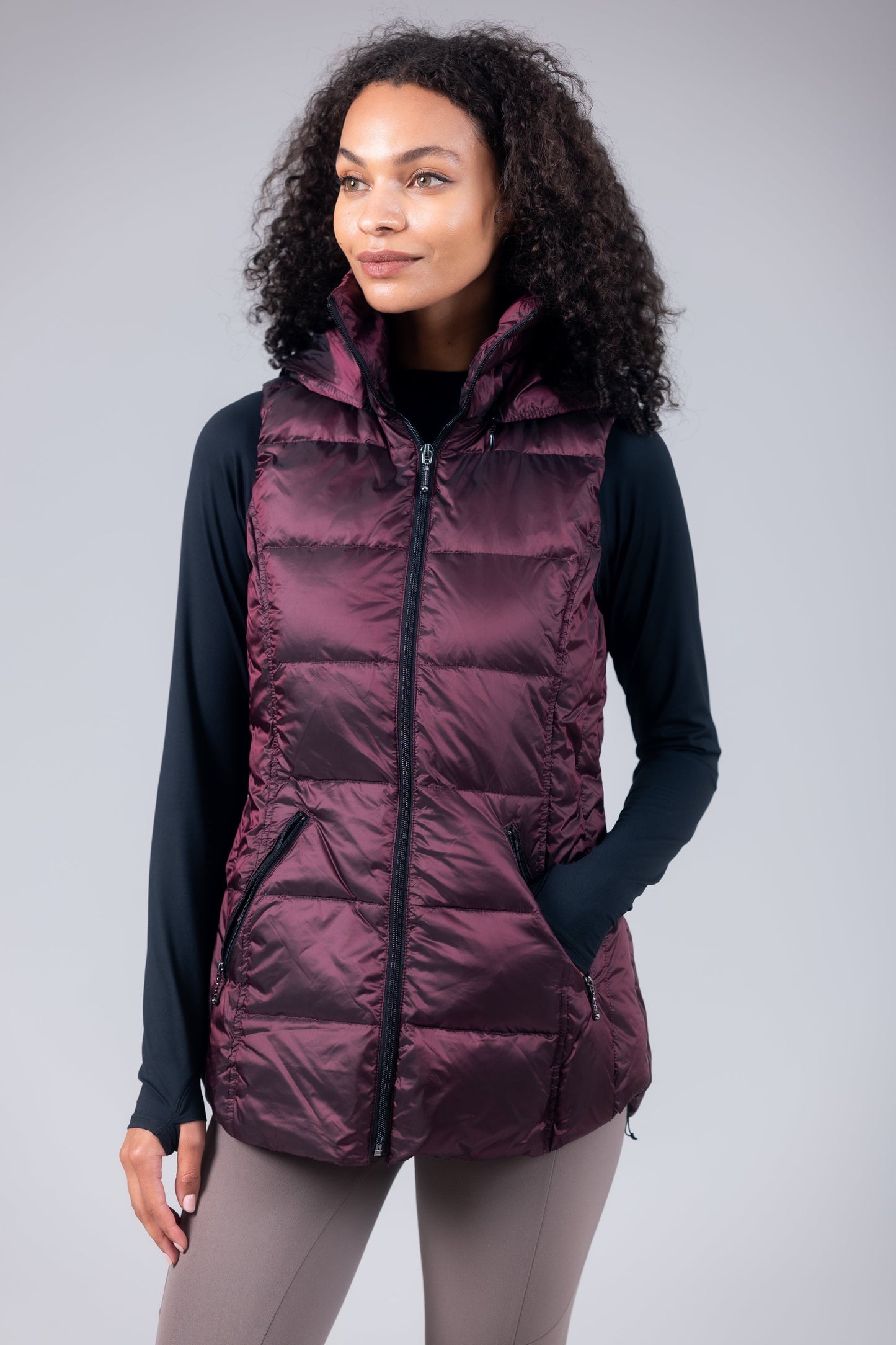 Jacklyn's Fashions Women's Metallic Puffer Vest