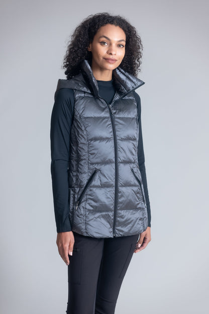 Jacklyn's Fashions Women's Metallic Puffer Vest