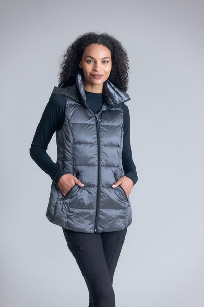 Jacklyn's Fashions Women's Metallic Puffer Vest