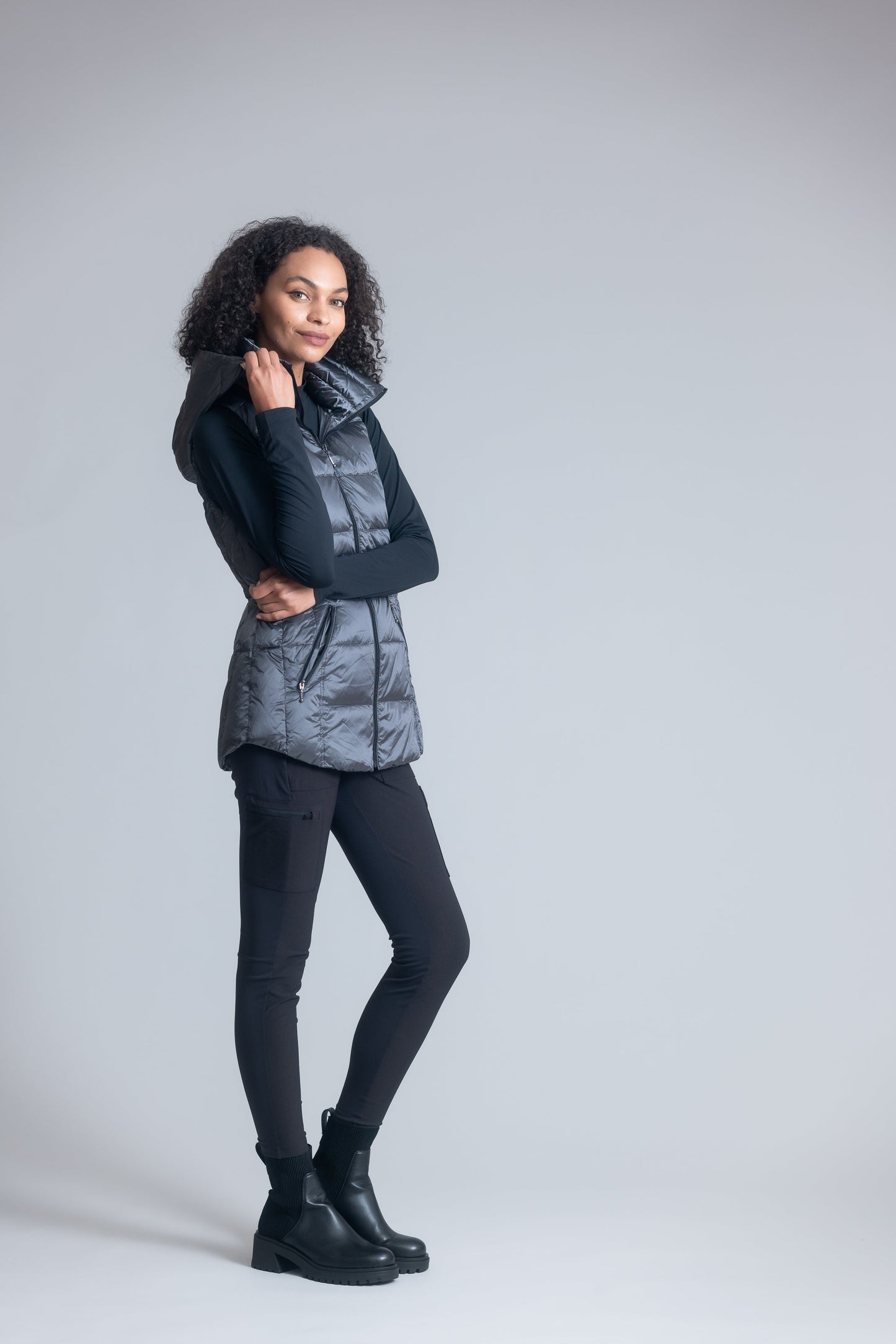 Jacklyn's Fashions Women's Metallic Puffer Vest