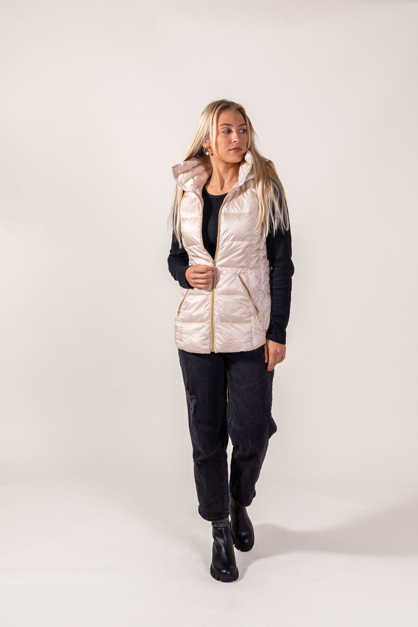 Jacklyn's Fashions Women's Metallic Puffer Vest