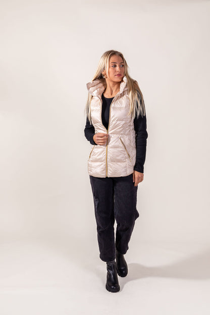 Jacklyn's Fashions Women's Metallic Puffer Vest