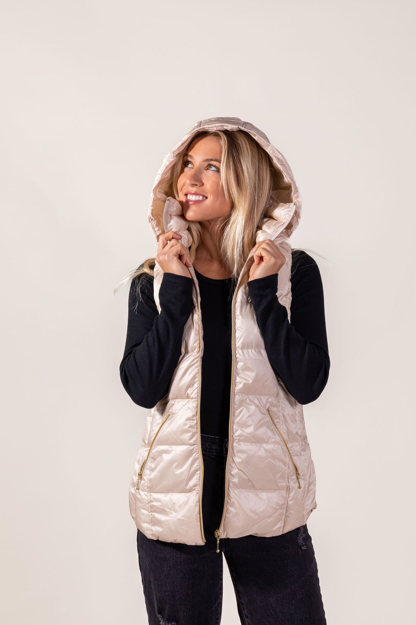 Jacklyn's Fashions Women's Metallic Puffer Vest