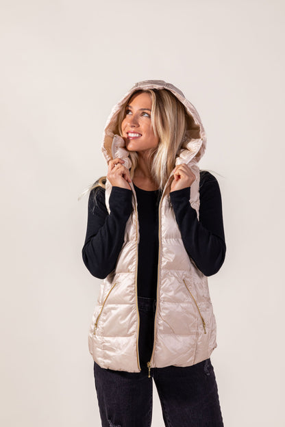 Jacklyn's Fashions Women's Metallic Puffer Vest