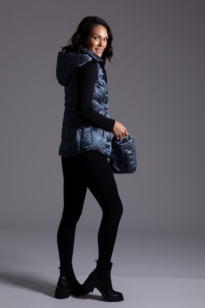Jacklyn's Fashions Women's Metallic Puffer Vest