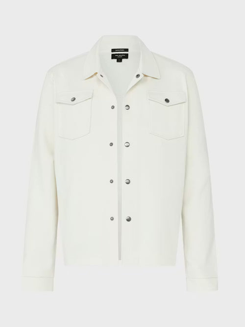 Jacklyn's Fashions Men's White Jersey Knit Overshirt Jacket